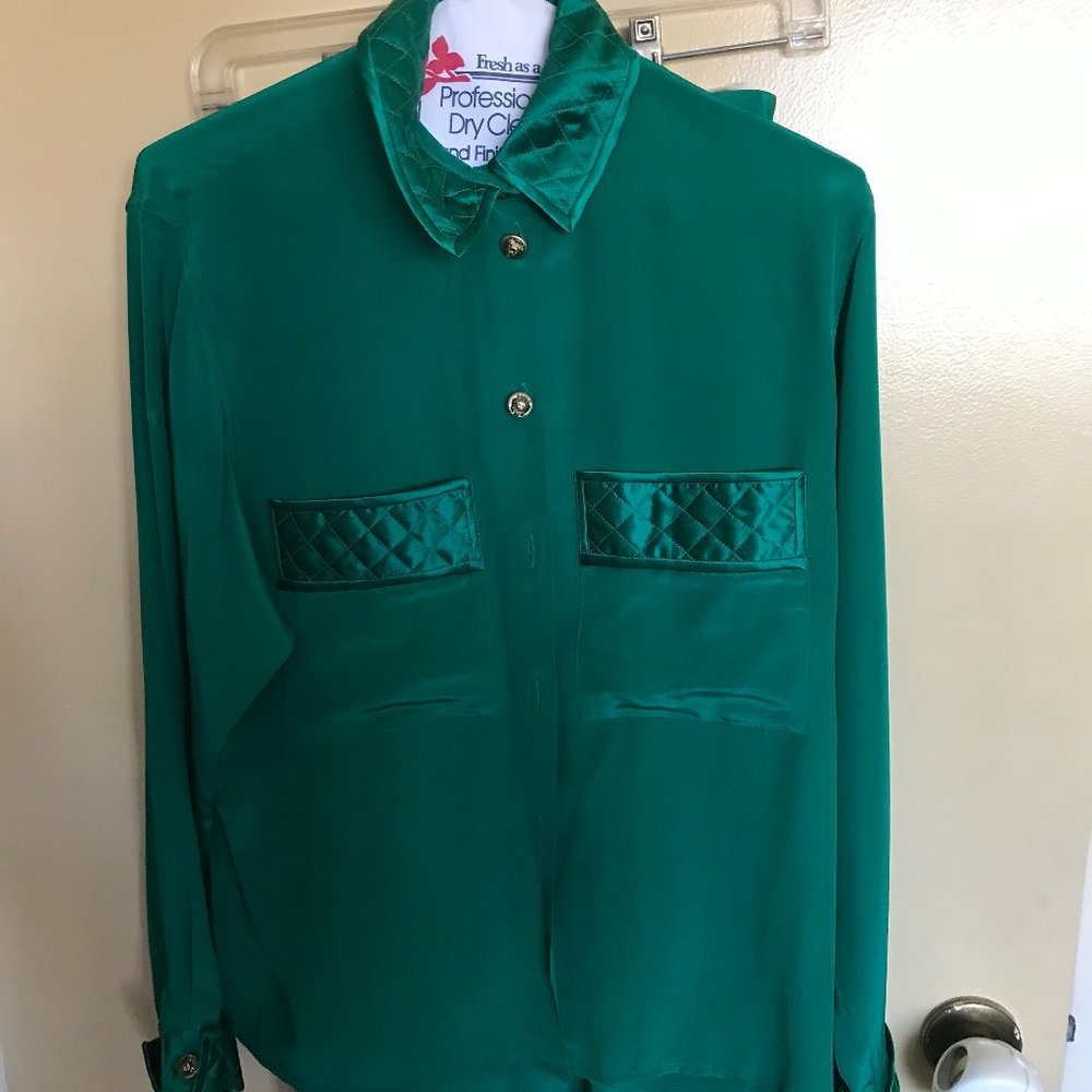 Oleg Cassini silk blouse and silk skirt